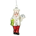 thumbnail image 1 of 5.75" White and Red Standing Santa Chef Glass Christmas Ornament, 1 of 5