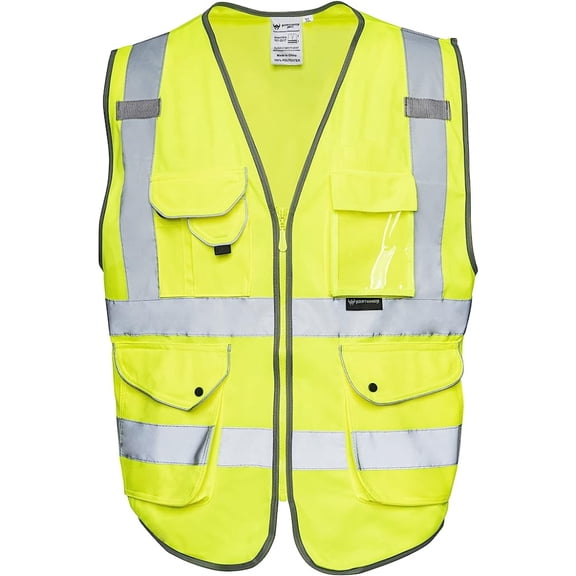 NORTHMON SAFETY Hi Vis Safety Vest 9 Pockets - ANSI Class 2 - Yellow - XL