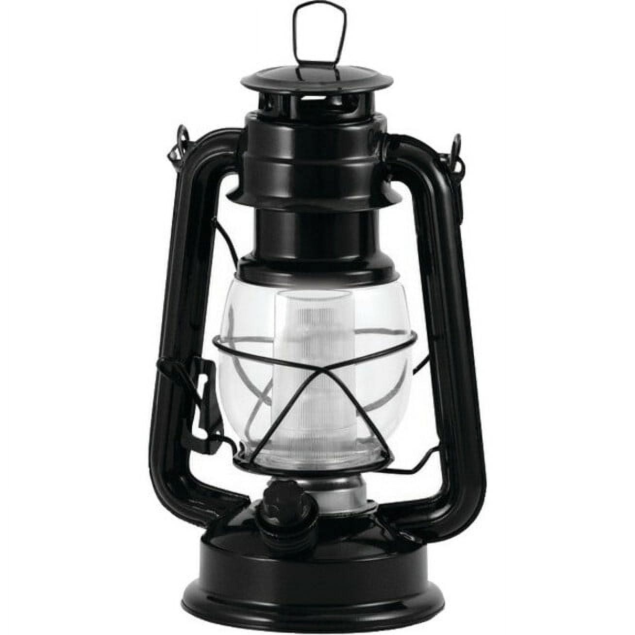 Black Metal and Glass Vintage Style LED Lantern