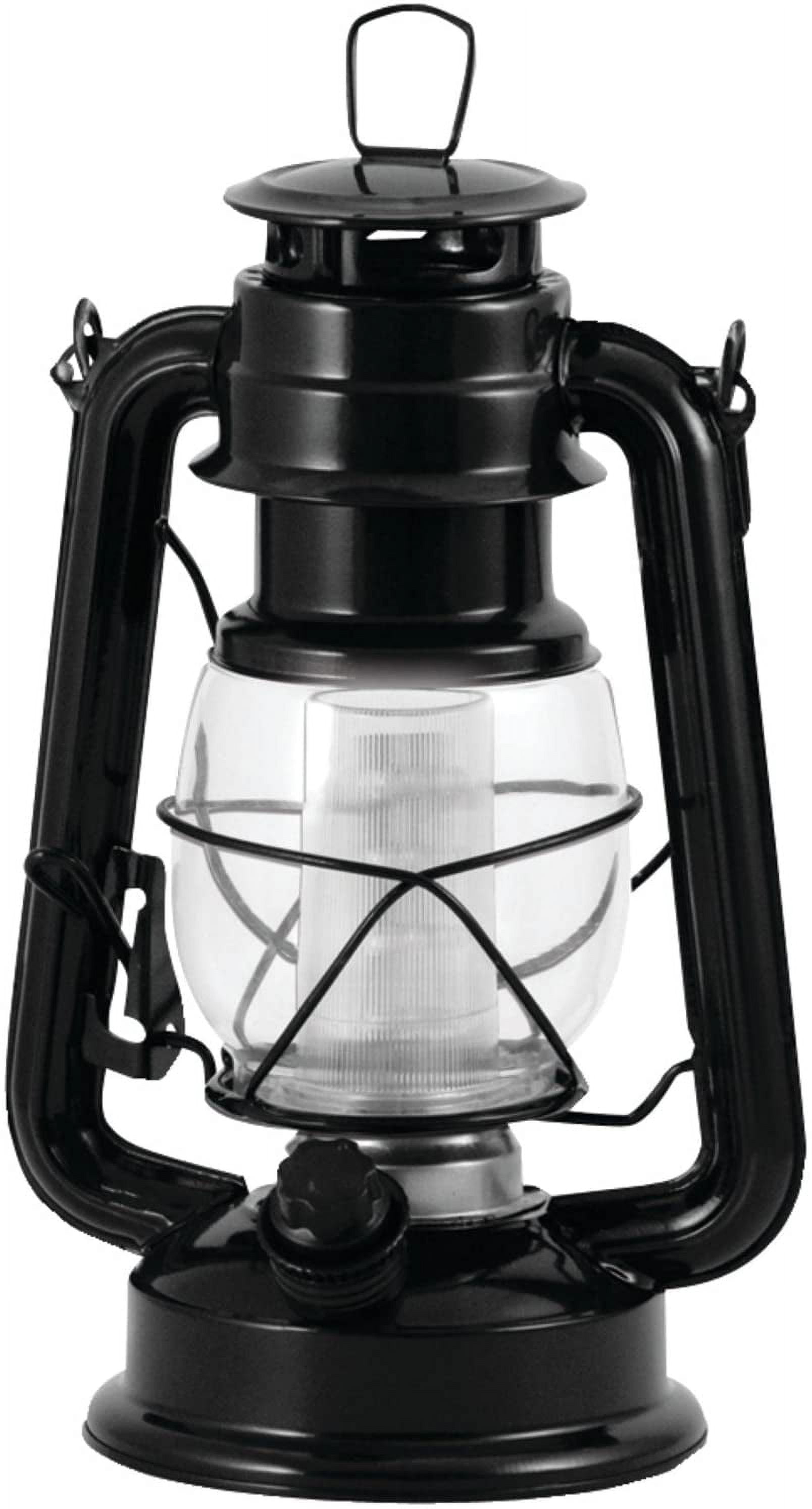Black Metal and Glass Vintage Style LED Lantern