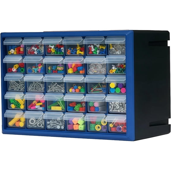 NORTHSKY 30-Drawer Plastic Storage Drawers, Small Parts Organizer, Stackable Teacher Toolbox for Hardware, Screws, Nuts & Bolts, Stickers, Garage Storage