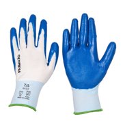 NORTHSKY Nitrile Dipped Knit Gloves, 13ga, S/7, White/Blue, 12 pairs