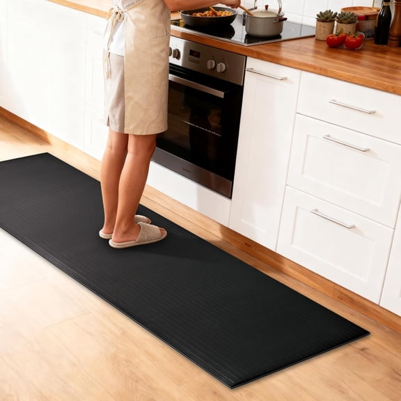 NORTHSKY Olympia Anti Fatigue Mat, Fatigue Mats for Standing, Ribbed, 12 x 3 ft, 5/8" Thick, Waterproof PU, Slip-Resistant, High-Density Memory Foam, for Garage Repair, Kitchen&Balcony