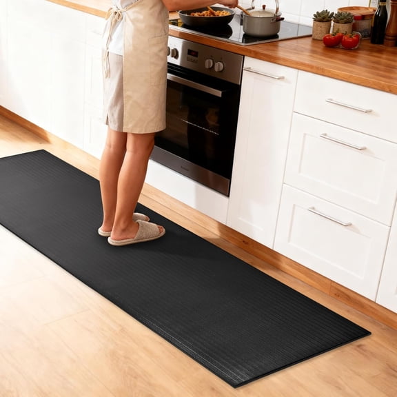 NORTHSKY Olympia Anti Fatigue Mat, Fatigue Mats for Standing, Ribbed, 8 x 3 ft, 5/8" Thick, Waterproof PU, Slip-Resistant, High-Density Memory Foam, for Garage Repair, Kitchen&Balcony