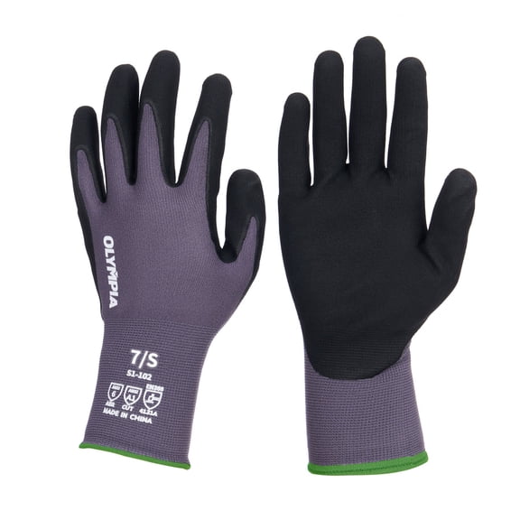 NORTHSKY Olympia Nitrile Dipped Knit Work Gloves, Light and Medium Duty Gardening Safe Work Gloves Breathable 12 Pairs