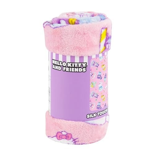 NEW! Hello Kitty Sanrio OG PINK BOW BLANKET Throw 50"X70