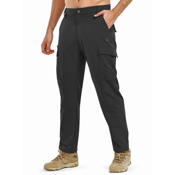 NORTHYARD Cargo Pants for Men Hiking Camping Lightweight Quick Dry Waterproof Outdoor Work Pant with Multipockets Black L