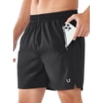thumbnail image 1 of NORTHYARD Men's 5" Gym Shorts Athletic Running Basketball Workout Short with 3 Zipper Pockets Black M, 1 of 8