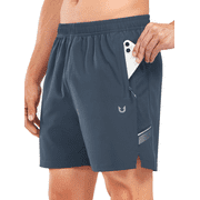 Men's 5 Inch Shorts Athletic Running Quick Dry Gym Short with Zip Pockets Coolgrey M