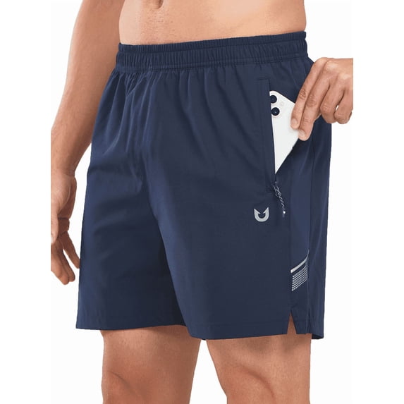 NORTHYARD Men's 5 Inch Shorts Athletic Running Quick Dry Gym Short with Zip Pockets Navy XL