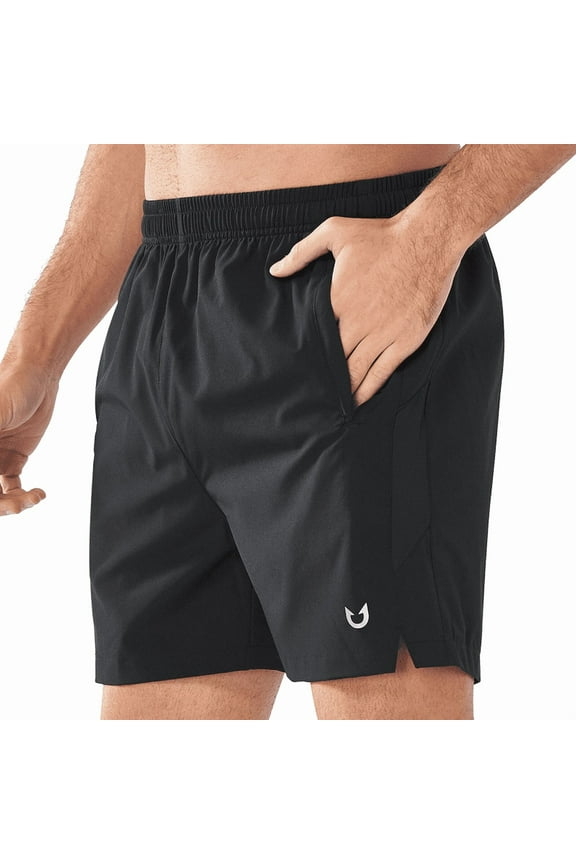 Men's 5" Workout Athletic Shorts Running Gym Activewear Basketball Shorts Black L