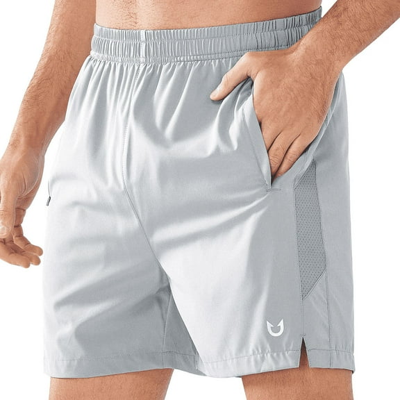 NORTHYARD Men's 5" Workout Athletic Shorts Running Gym Activewear Basketball Shorts Lightgrey 2XL