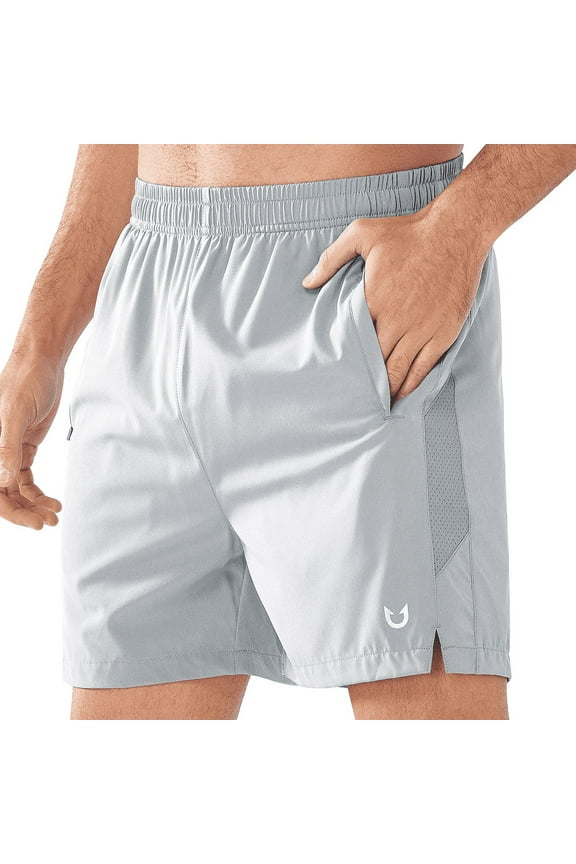 Men's 5" Workout Athletic Shorts Running Gym Activewear Basketball Shorts Lightgrey M