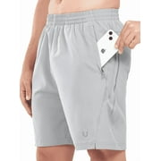 Men's 7" Running Athletic Shorts with Zipper Pockets Workout Short, Sizes S-2XL