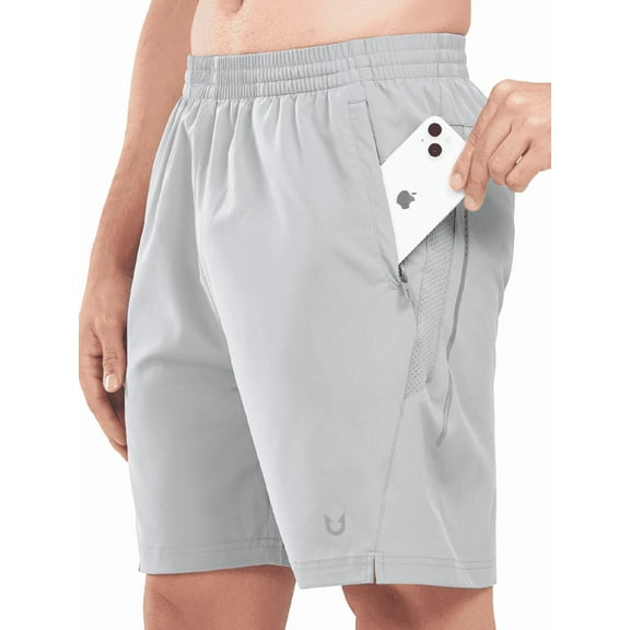 NORTHYARD Men's 7" Running Athletic Shorts with Zipper Pockets Workout Short, Sizes S-2XL