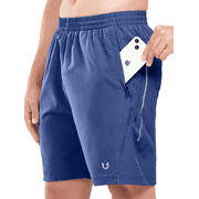 Men's 7" Running Athletic Shorts with Zipper Pockets Workout Short, Sizes S-2XL
