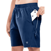 Men's 7" Running Athletic Shorts with Zipper Pockets Workout Short, Sizes S-2XL