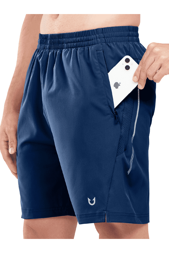 Men's 7" Running Athletic Shorts with Zipper Pockets Workout Short, Sizes S-2XL