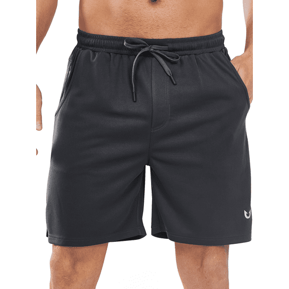 NORTHYARD Men's 7 Inch Athletic Basketball Shorts with 4 Pockets Workout Gym Short Black S
