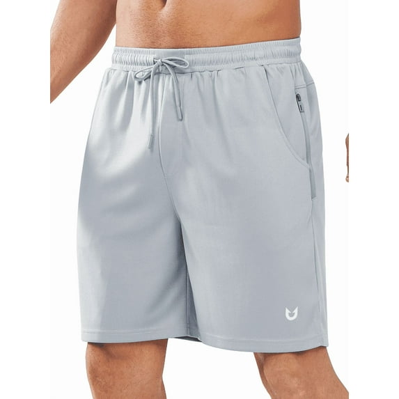NORTHYARD Men's 7 Inch Athletic Basketball Shorts with 4 Pockets Workout Gym Short Lightgrey 4XL