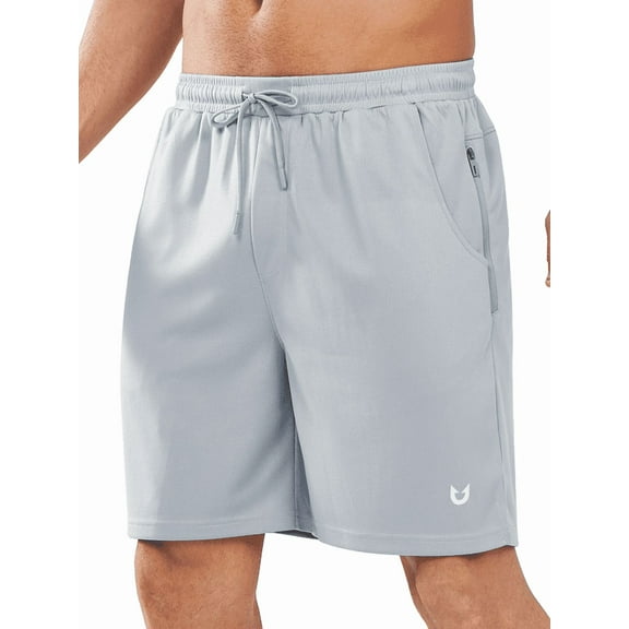 NORTHYARD Men's 7 Inch Athletic Basketball Shorts with 4 Pockets Workout Gym Short Lightgrey M