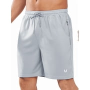 NORTHYARD Mens 7 Inch Athletic Basketball Shorts with 4 Pockets Workout Gym Short Lightgrey M