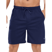 NORTHYARD Mens 7 Inch Athletic Basketball Shorts with 4 Pockets Workout Gym Short Navy XL