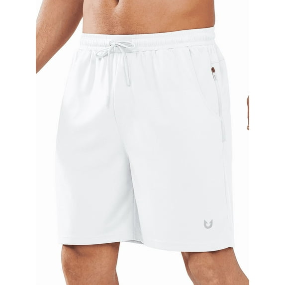 NORTHYARD Men's 7 Inch Athletic Basketball Shorts with 4 Pockets Workout Gym Short White XL