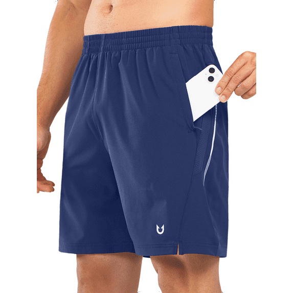 NORTHYARD Men's 7" Running Athletic Shorts with Zipper Pockets Workout Short, Sizes S-2XL