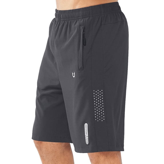 NORTHYARD Men's 9" Athletic Running Shorts Quick Dry Lightweight UPF 50+ Gym Workout Short with Zipper Pockets Darkgrey 2XL