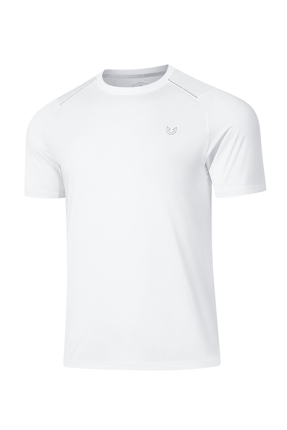 Men's Athletic Shirts Running Workout Short Sleeve T-shirt White L