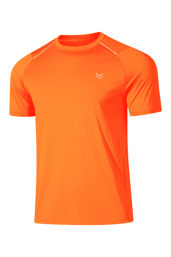 Men's Athletic Shirts Running Workout Short Sleeve T-shirt Orange M