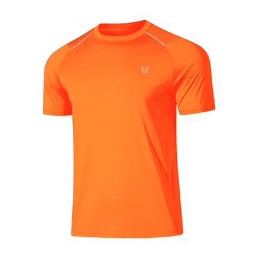 NORTHYARD Men's Athletic Shirts Running Workout Short Sleeve T-shirt Orange S