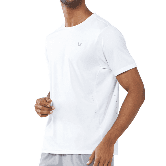 NORTHYARD Men's Athletic T-Shirts Workout Running Short Sleeve Gym Shirts White M