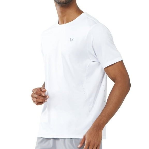 NORTHYARD Men's Athletic T-Shirts Workout Running Breathable Short Sleeve Shirts White S