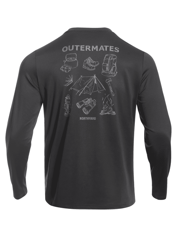 Men's and Big Men's Rash Guard with Long Sleeves UPF 50+ Sun Protection Shirts Fishing Outdoor Hiking Swimming Beach Shirt Quick Dry Lightweight Darkgrey 3XL