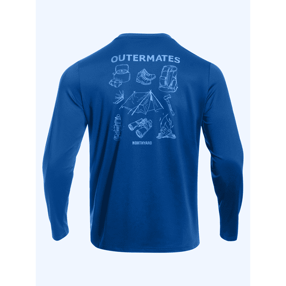 NORTHYARD Men's and Big Men's Rash Guard with Long Sleeves UPF 50+ Sun Protection Shirts Fishing Outdoor Hiking Swimming Beach Shirt Quick Dry Lightweight Royalblue 4XL