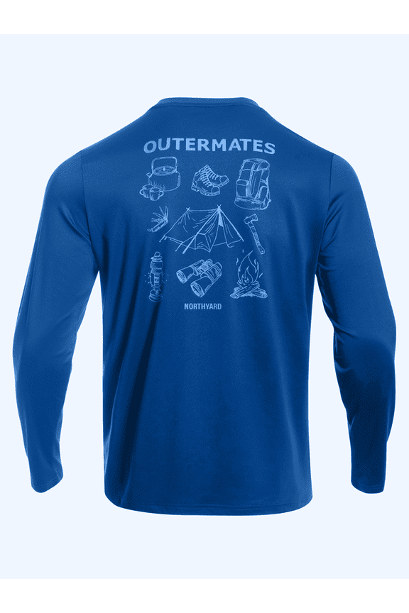 Men's and Big Men's Rash Guard with Long Sleeves UPF 50+ Sun Protection Shirts Fishing Outdoor Hiking Swimming Beach Shirt Quick Dry Lightweight Royalblue 4XL