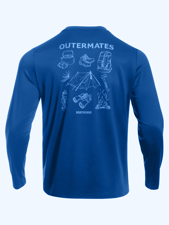 Men's and Big Men's Rash Guard with Long Sleeves UPF 50+ Sun Protection Shirts Fishing Outdoor Hiking Swimming Beach Shirt Quick Dry Lightweight Royalblue 4XL