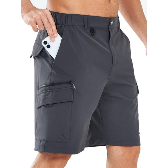 NORTHYARD Men's Cargo Shorts 9" Hiking Camping Golf Short Casual Travel Work Outdoor UPF 50+ Multipocket for Men Darkgrey 2XL