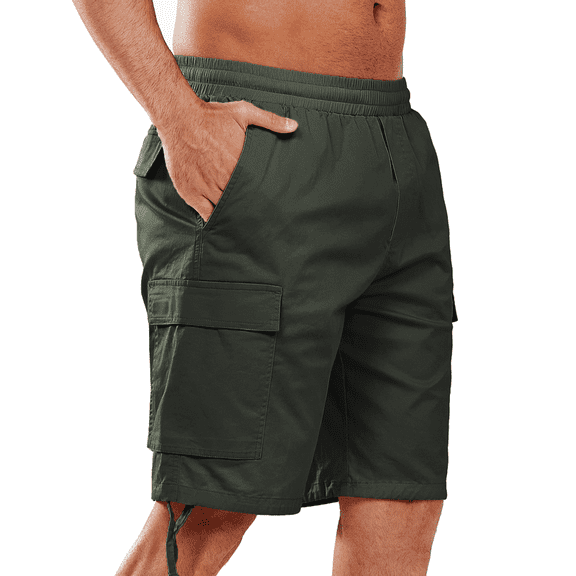 NORTHYARD Men's Cargo Shorts Hiking Outdoor Casual Cotton Camping Shorts with Multipocket Armygreen XL