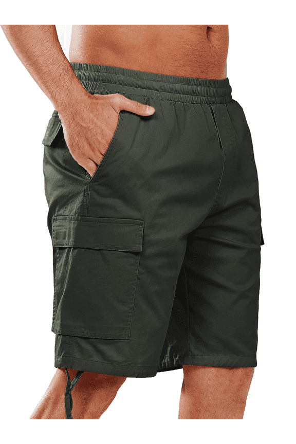 Men's Cargo Shorts Hiking Outdoor Casual Cotton Camping Shorts with Multipocket Armygreen XL