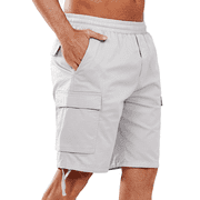 NORTHYARD Mens Cargo Shorts Hiking Outdoor Casual Cotton Camping Shorts with Multipocket Lightgrey L