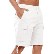 NORTHYARD Mens Cargo Shorts Hiking Outdoor Casual Cotton Camping Shorts with Multipocket White M