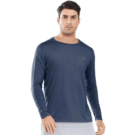 NORTHYARD Men's Fishing Shirts Long Sleeve Sun Protection UPF 50  Rash Guard UV SPF Swim Beach Hiking Coolgrey 2XL