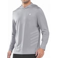 thumbnail image 1 of NORTHYARD Men's Hoodie Sun Protection Shirts with Long Sleeves UPF 50+ UV Swim Rash Guard for Fishing Hiking Beach Hooded Lightgrey XL, 1 of 6