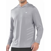 NORTHYARD Mens Hoodie Sun Protection Shirts with Long Sleeves UPF 50+ UV Swim Rash Guard for Fishing Hiking Beach Hooded Lightgrey XL