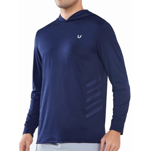 NORTHYARD Men's Hoodie Sun Protection Shirts with Long Sleeves UPF 50+ UV Swim Rash Guard for Fishing Hiking Beach Hooded Navy M