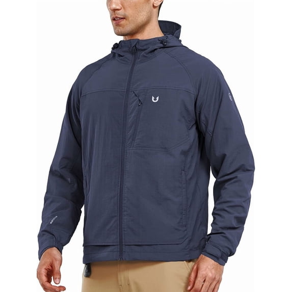 NORTHYARD Men's Rain Jacket with Hood lightweight Waterproof Raincoat Hiking Outdoor Camping Windbreaker With Zipper Pockets Navy XL