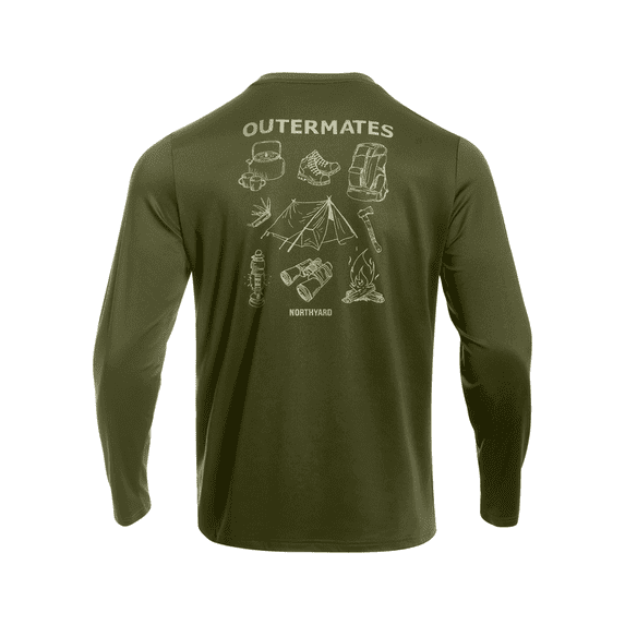 NORTHYARD Men's Rash Guard with Long Sleeves UPF 50+ Sun Protection Shirts Fishing Outdoor Hiking Swimming Beach Shirt Quick Dry Lightweight Armygreen M